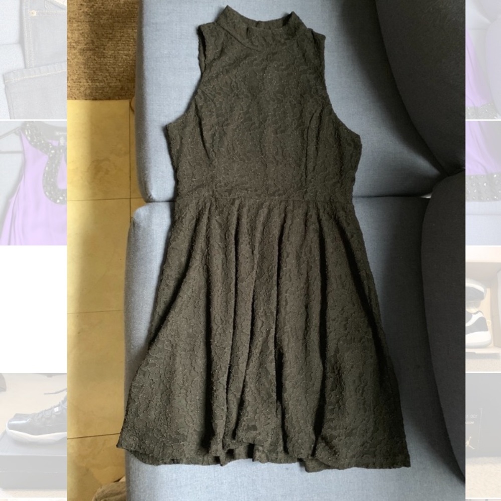 Black textured dress
